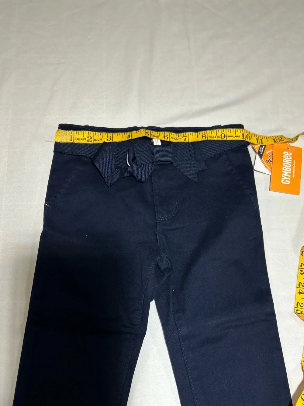 Gymboree Girls Blue Belted Woven Chino Pants NWT Uniform School Preppy Bow